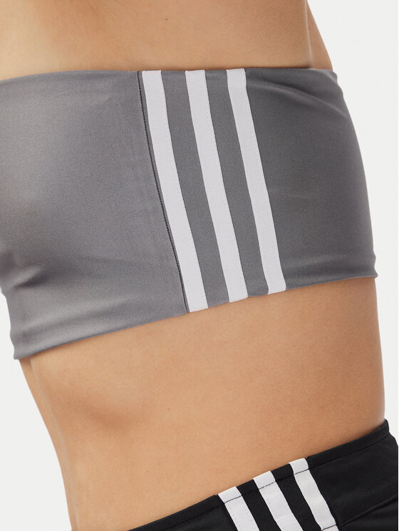 Топ облегающего кроя 3-Stripes JD3385 Adidas, серый — фото 4