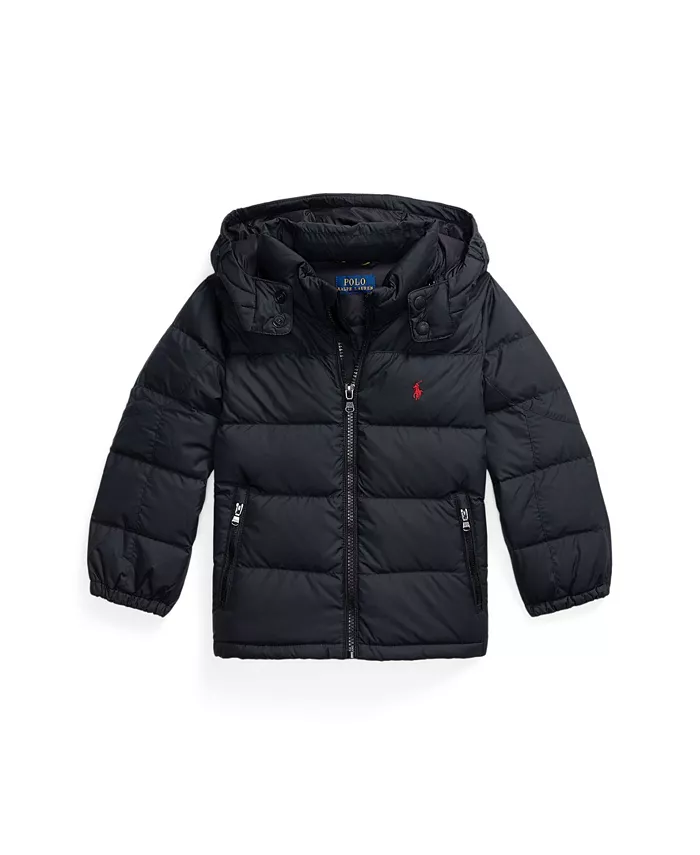 

Детская утепленная куртка с капюшоном для мальчиков 2-7 лет из ткани Ripstop Polo Ralph Lauren, черный