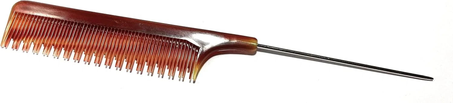 Расческа для начеса с фиксированной иглой 21 см Niavida, Havana Toupee Comb - Brown