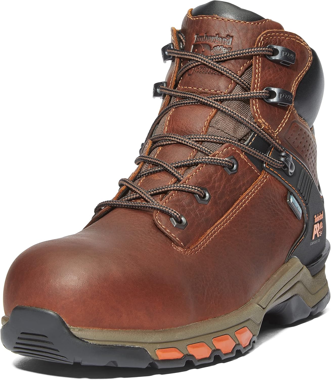

Timberland PRO мужские промышленные рабочие ботинки Hypercharge 6 Inch с композитным защитным носком и водонепроницаемостью, Reddish Brown