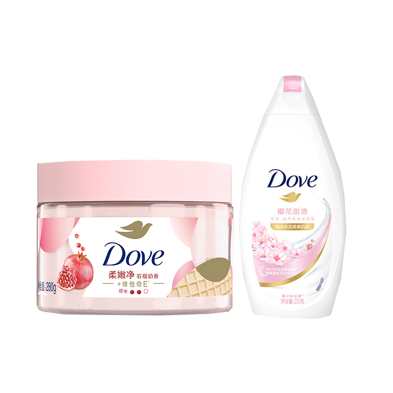 Набор для ухода с ароматом мороженого скраб увлажняющий эффект 280г+200г Dove — фото 2
