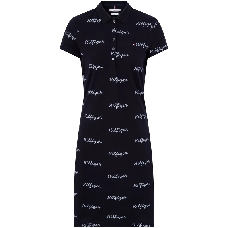 Платье короткое с коротким рукавом Tommy Hilfiger темно-синее