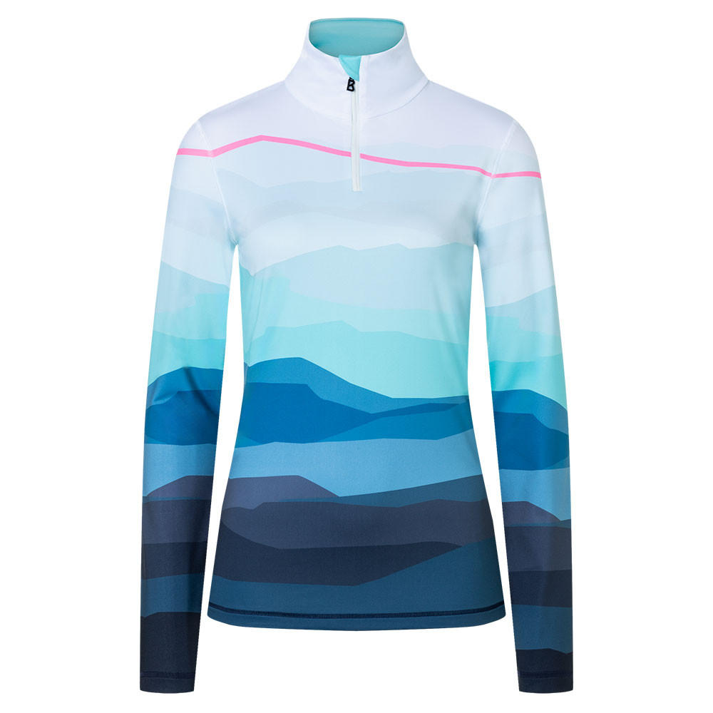 

Куртка-поло Fire + Ice Ilvy3 с молнией на четверть длины (женская) - Зима 2025, Blue Grey/Snow Blue Print