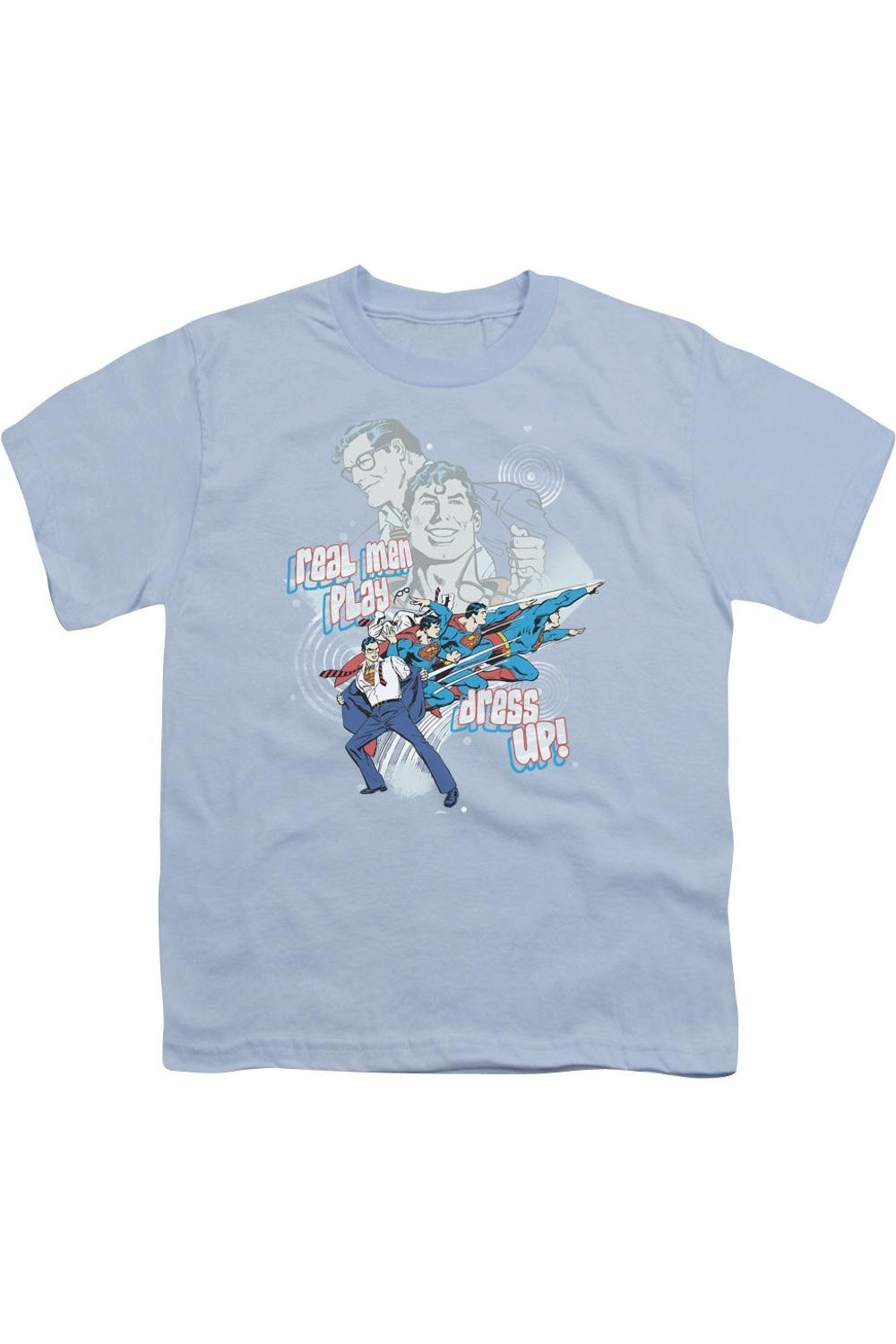 

Футболка с коротким рукавом DC Comics Real Men для подростков Gildan, светло-голубой