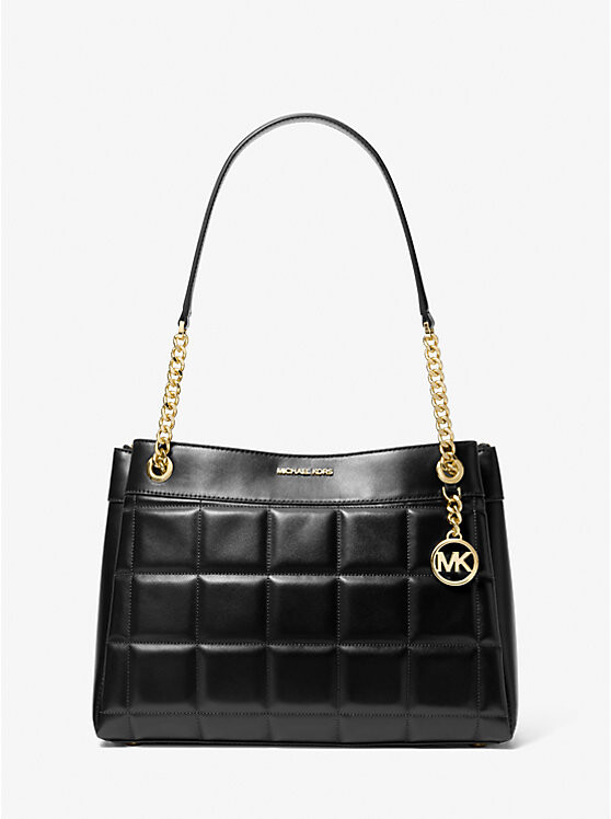

Сумка-тоут Susan Medium из стеганой кожи Michael Kors, черный