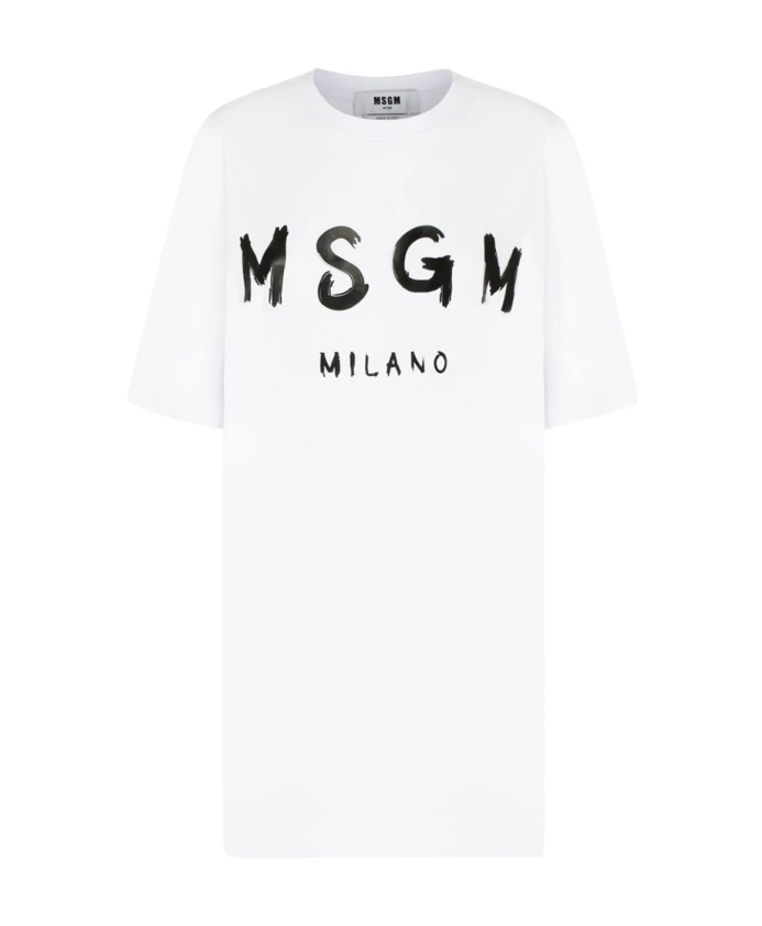 

Футболка с белым логотипом. Msgm, белый