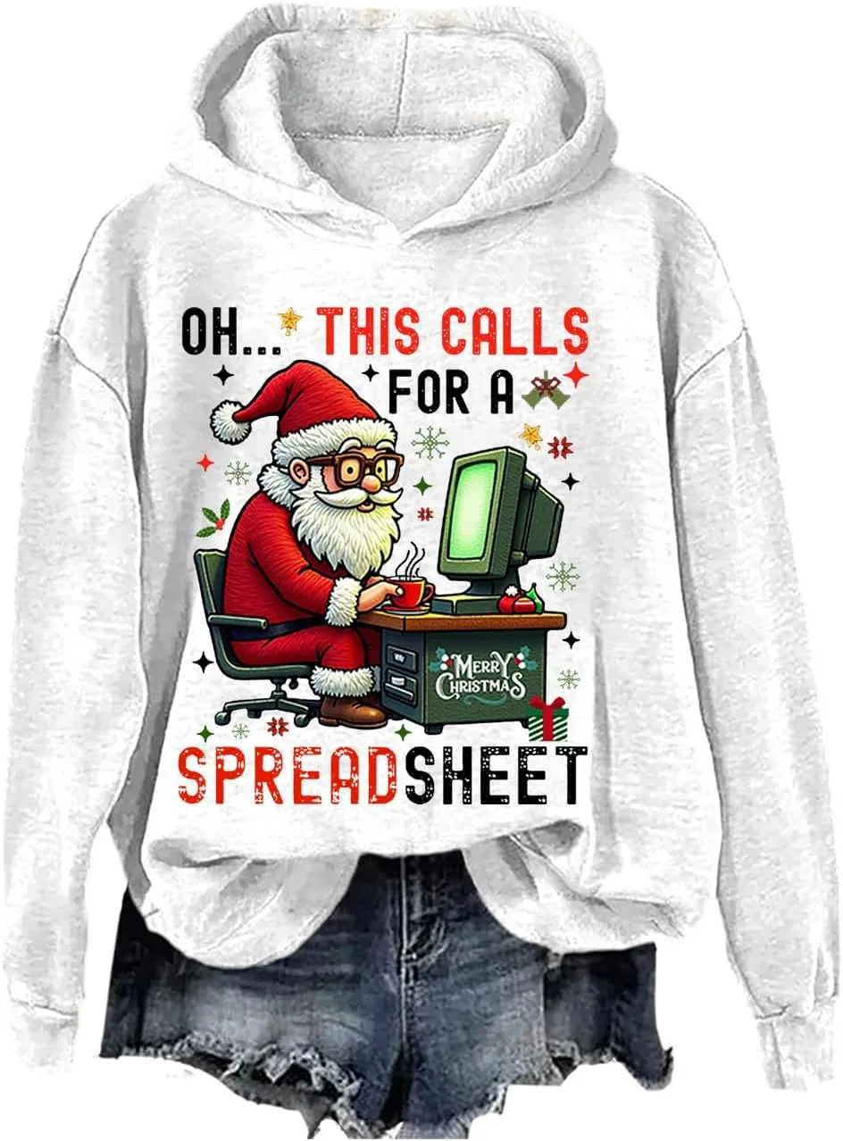 

Толстовка с капюшоном "Santa" и принтом "Oh This Calls for A Spreadsheet" SIMJEW