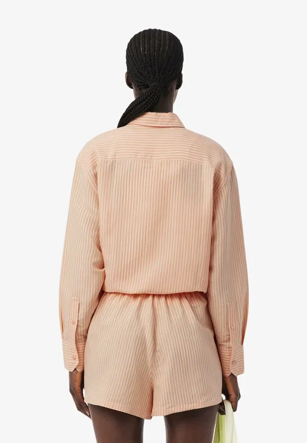 Блузка Lacoste Rose Orange-Hi, полосатая, розово-оранжевая — фото 3