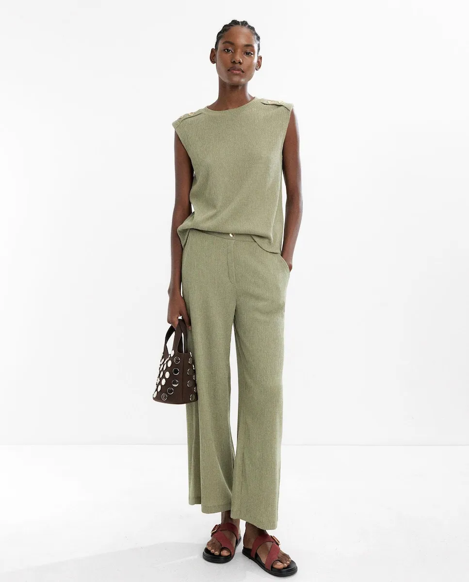 

Женские брюки свободного кроя с текстурной тканью и эластичным поясом Parfois, светло-зеленый