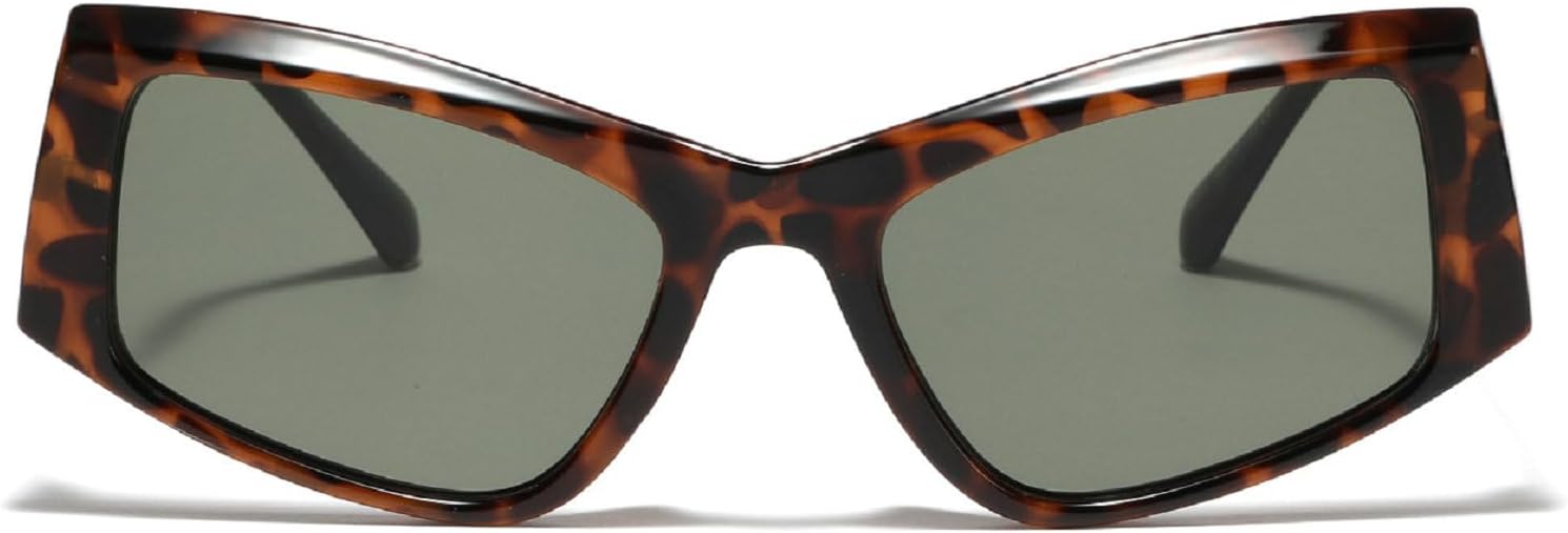 

Большие солнцезащитные очки «кошачий глаз» для женщин, модные винтажные милые очки «кошачий глаз», металлические солнцезащитные очки для женщин с защитой от УФ-излучения mincl, Leopard