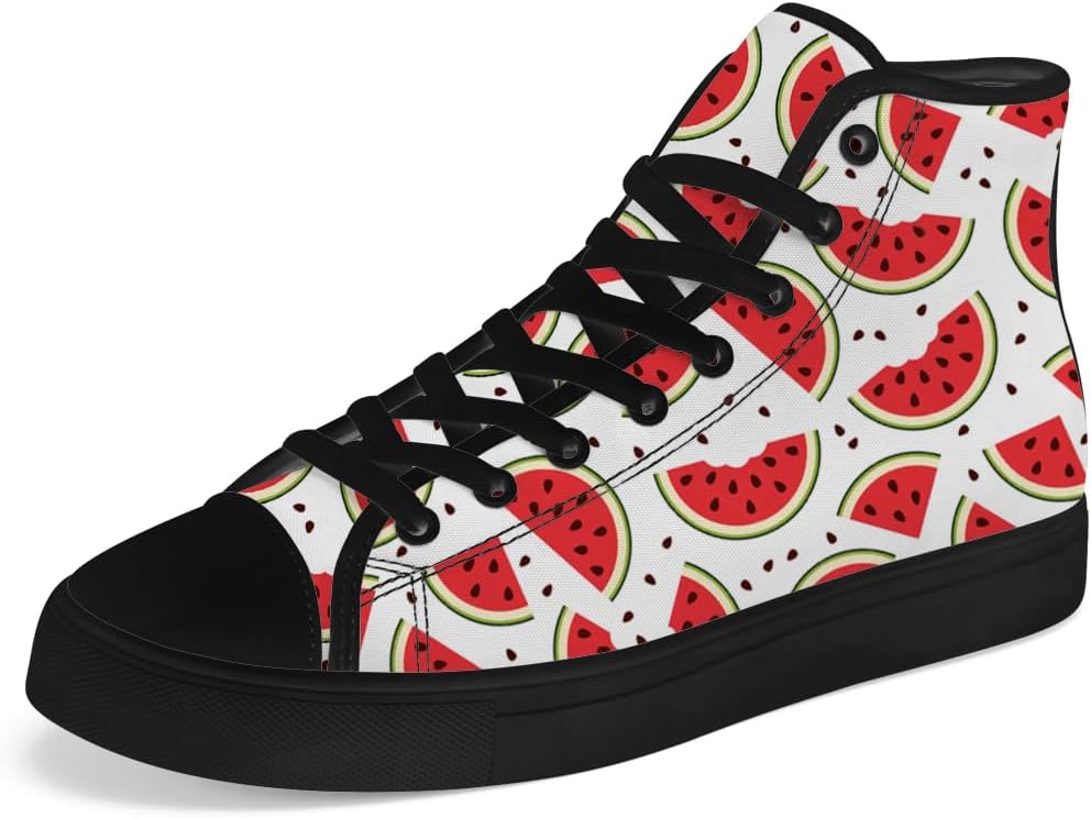 

Высокие кеды на шнуровке chebing с принтом арбуза для мужчин и женщин, повседневная обувь, подарок для мужчин и женщин, белый