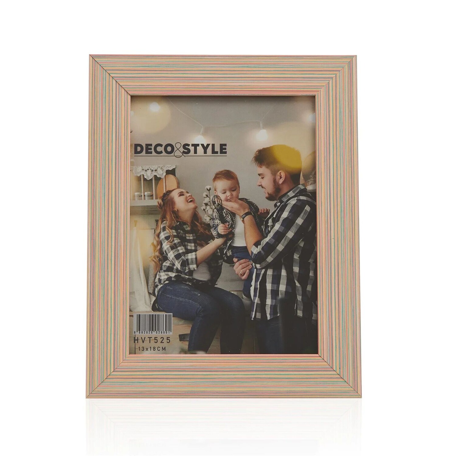 

Полосатая фоторамка Deco&Style - розовая - 13x18 см