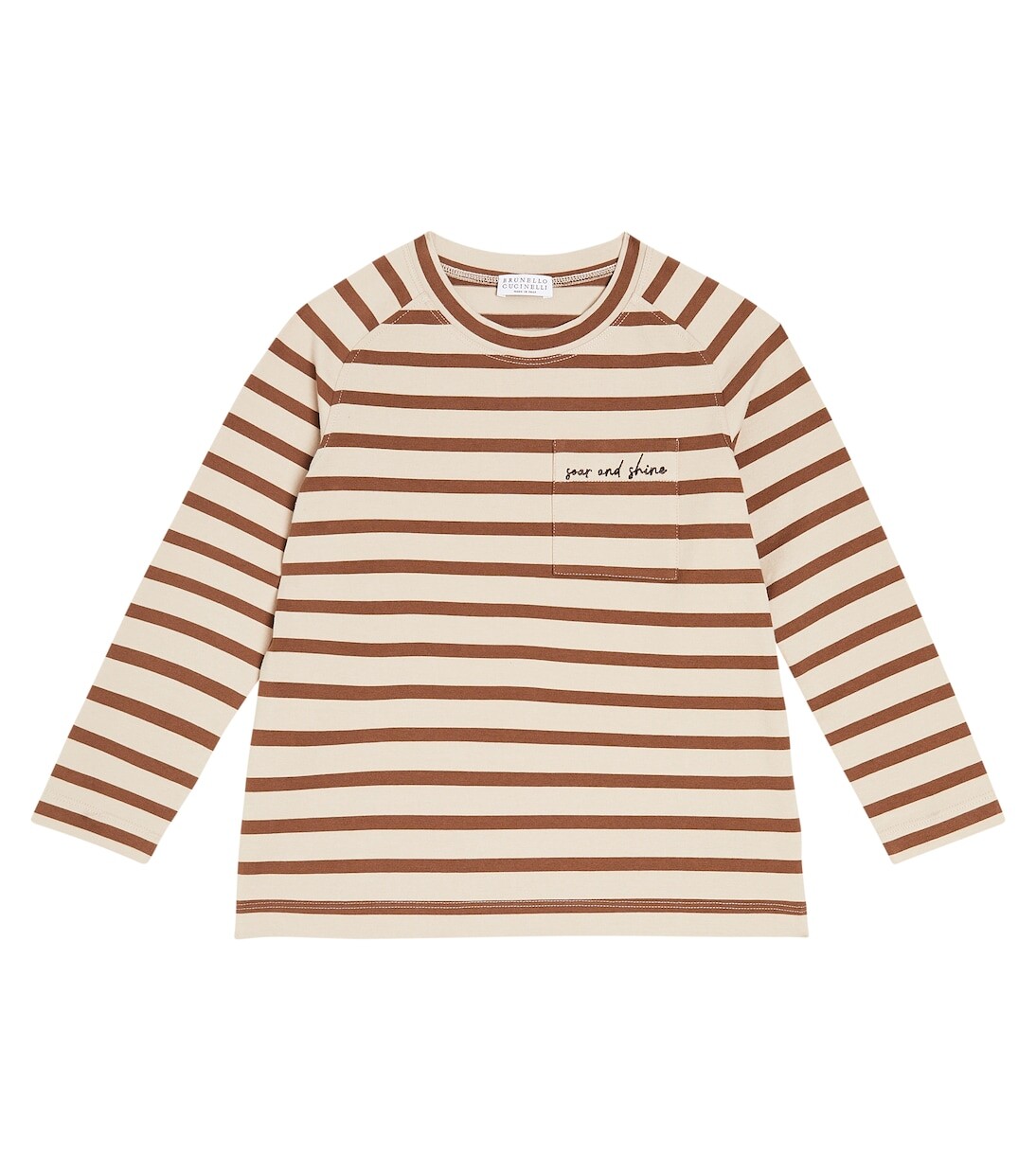 

Футболка из хлопкового джерси Brunello Cucinelli Kids, коричневый