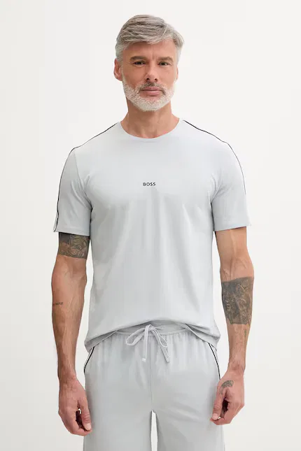 Футболка из мягкого хлопка Unique T-Shirt BOSS, серый