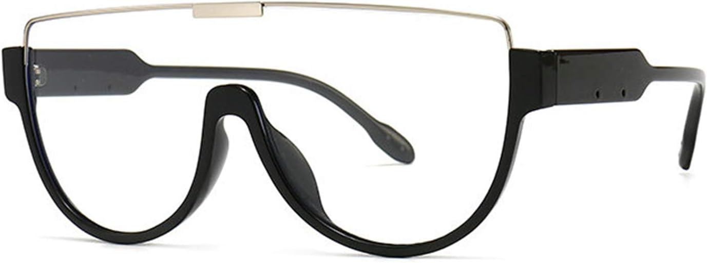 

Солнцезащитные очки COTIA в стиле панк с полуободковой оправой большого размера для мужчин, цельные линзы, стильные металлические вставки, солнцезащитные очки для женщин, Black Transparent