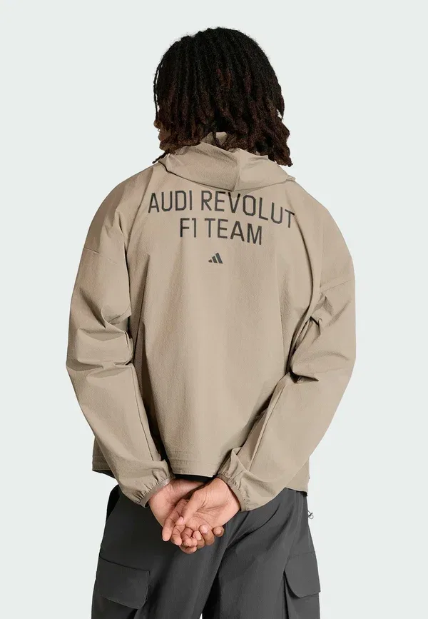 Куртка Audi revolut f1 team elevated windbreaker Adidas Performance, простой коричневый/ярко-красный