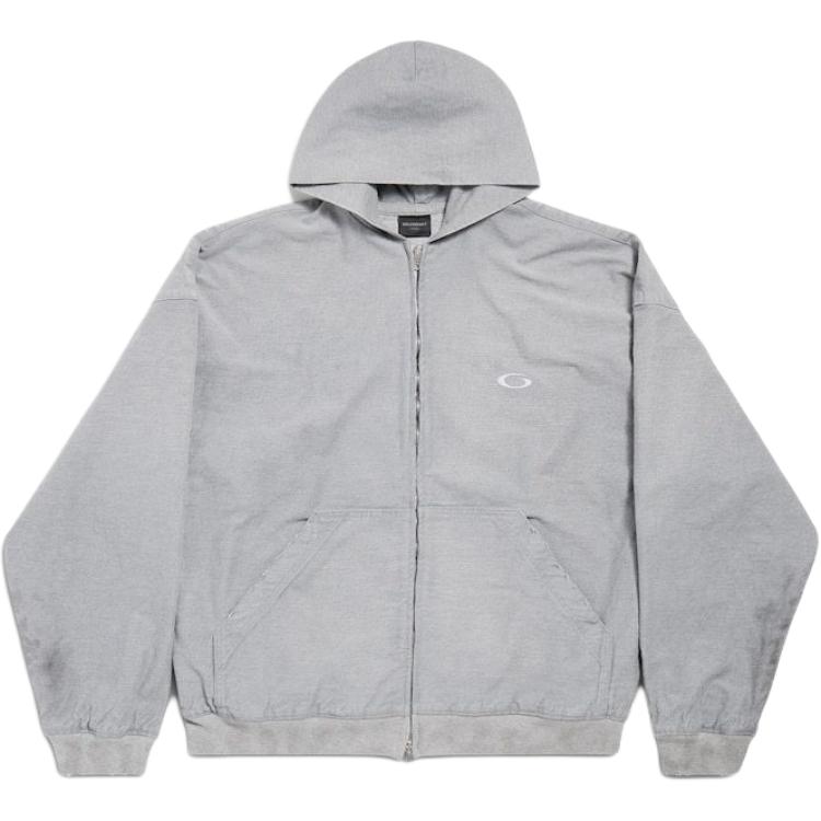 

Толстовка с молнией Loop Sports Icon с вышивкой Balenciaga, серый