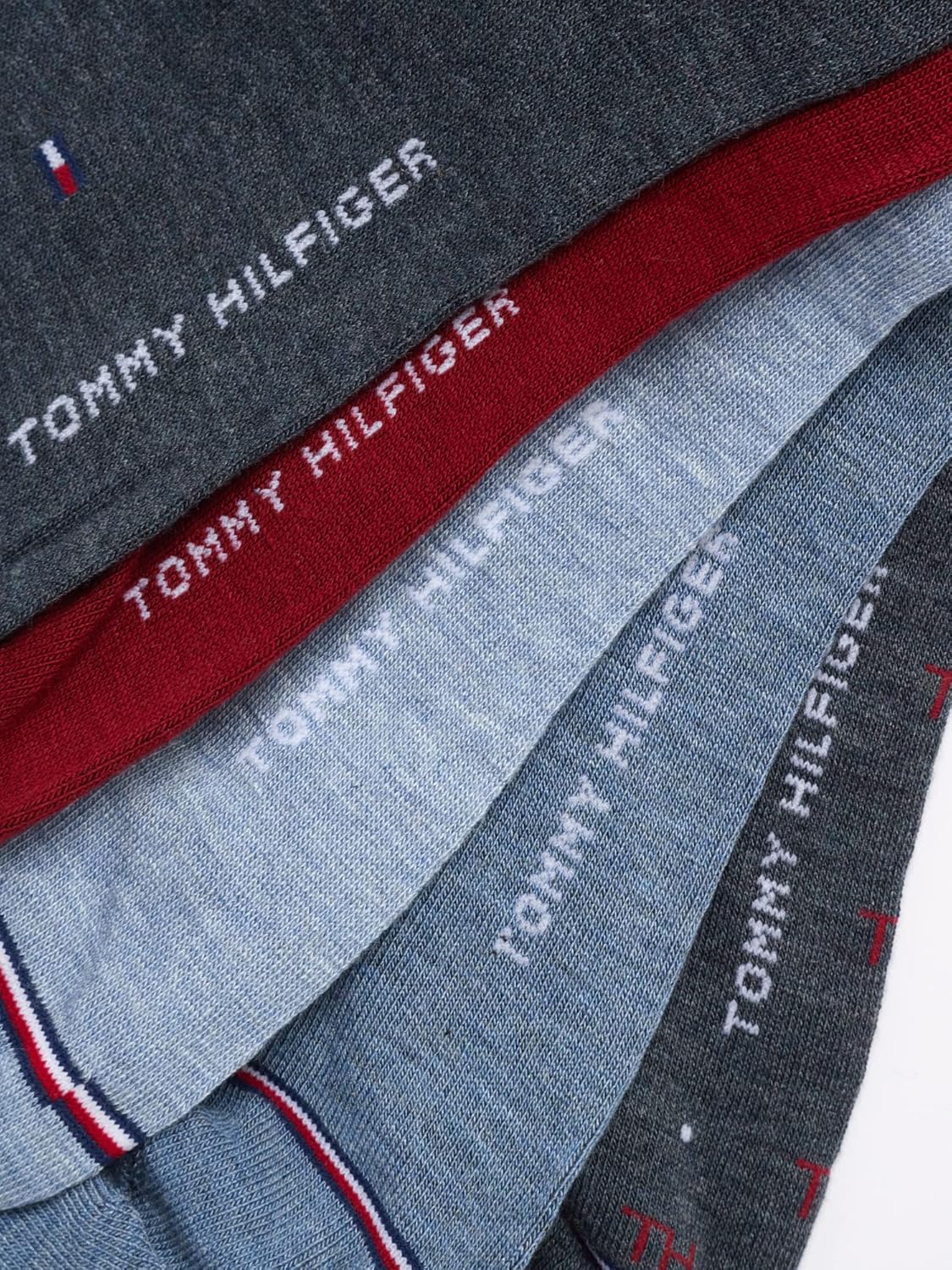 Мужские повседневные носки Tommy Hilfiger из мягкой хлопковой смеси - 10 пар, Denim Assorted — фото 4