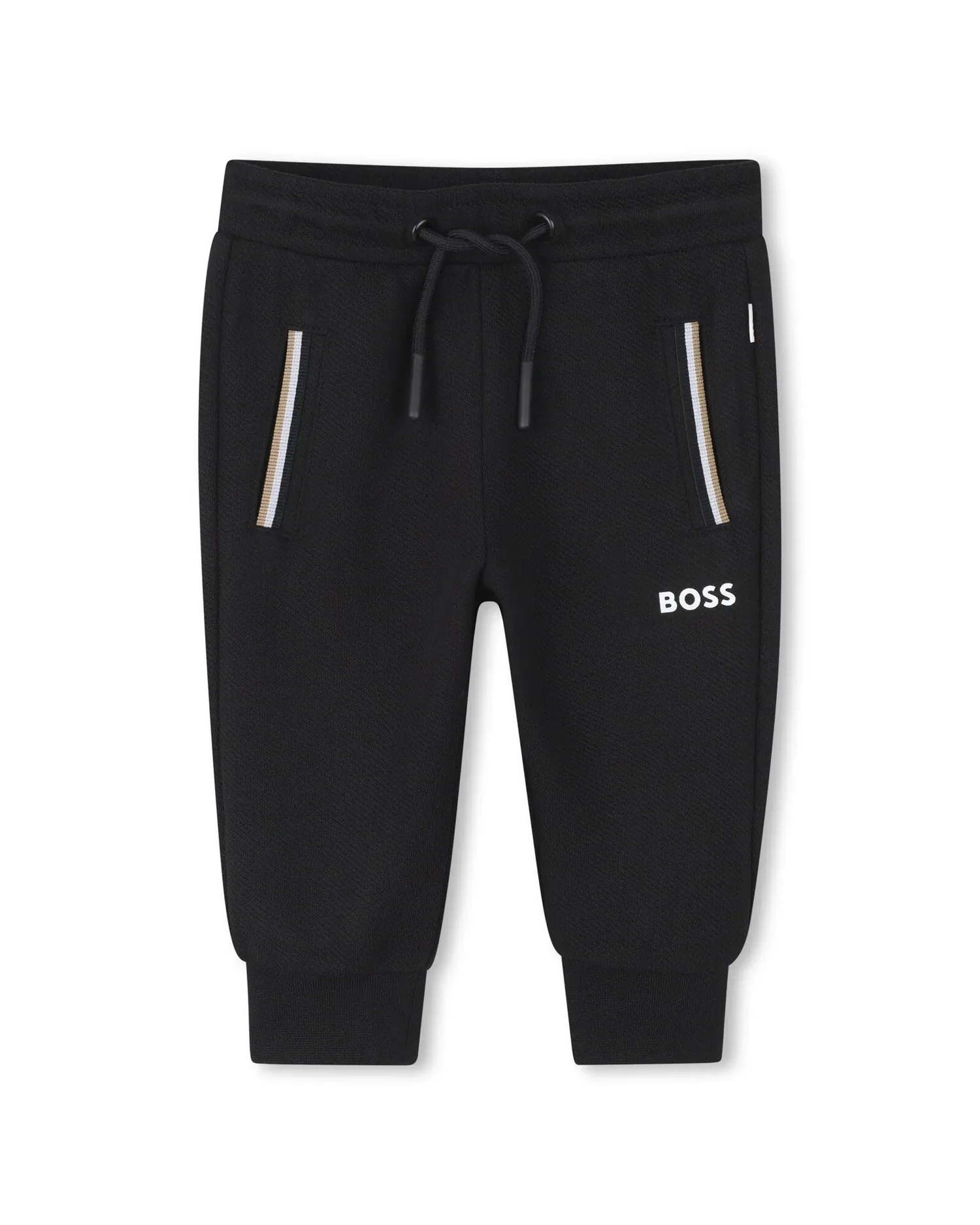 Комплект для мальчика с длинным рукавом из однотонного хлопка BOSS Kidswear, черный — фото 4