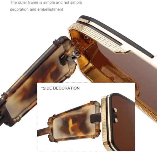 

Солнцезащитные очки большого квадратного размера 2026 года для женщин, металлическая оправа, панк-очки для мужчин, винтажные очки в стиле стимпанк MTZJH, C5yellow