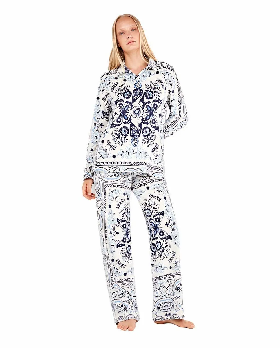 

Женская пижама-рубашка из флисовой ткани Gisela, мультиколор