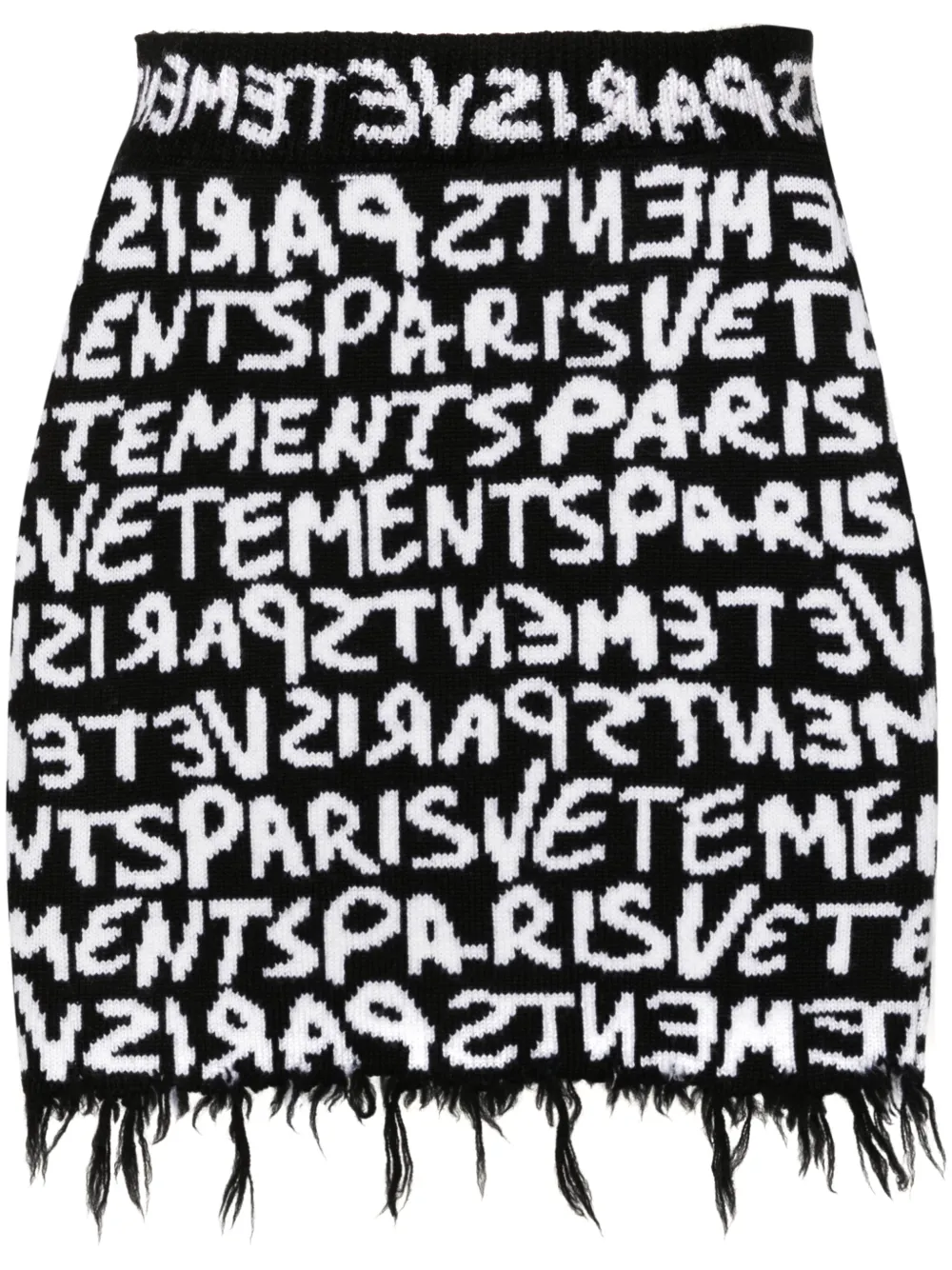 

Жаккардовая мини-юбка с монограммой VETEMENTS, черный
