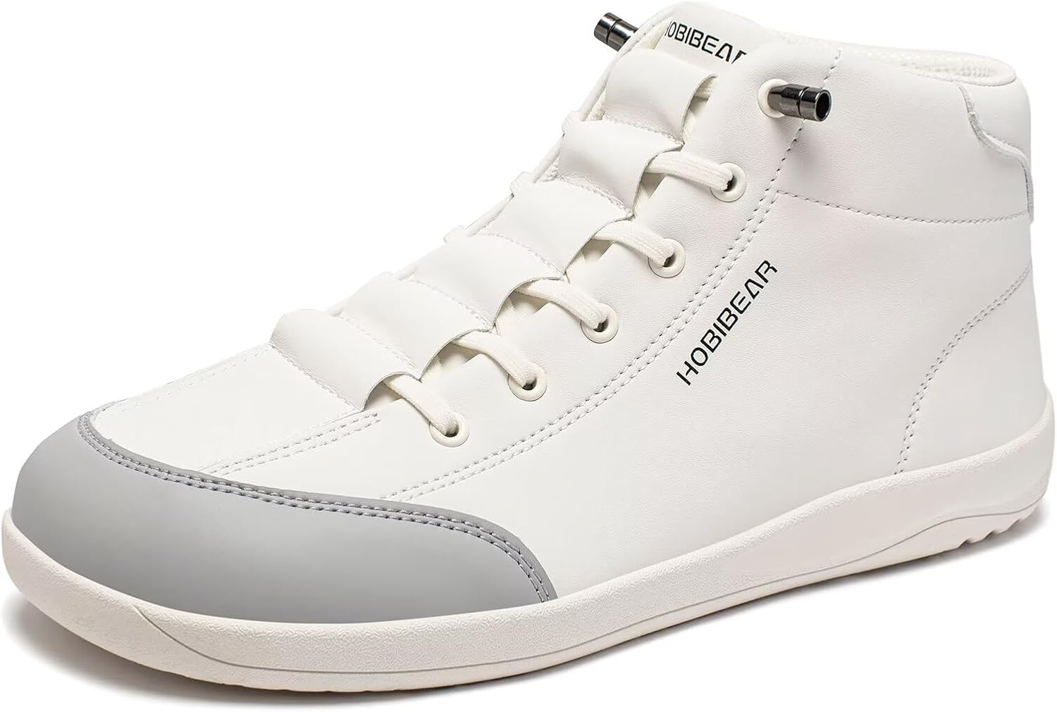 

Кожаные Ботинки HOBIBEAR Barefoot, Нулевая Пятка, Широкая Подошва, Минималистичные, Унисекс, Средние Ботинки для Ходьбы, светло-серый