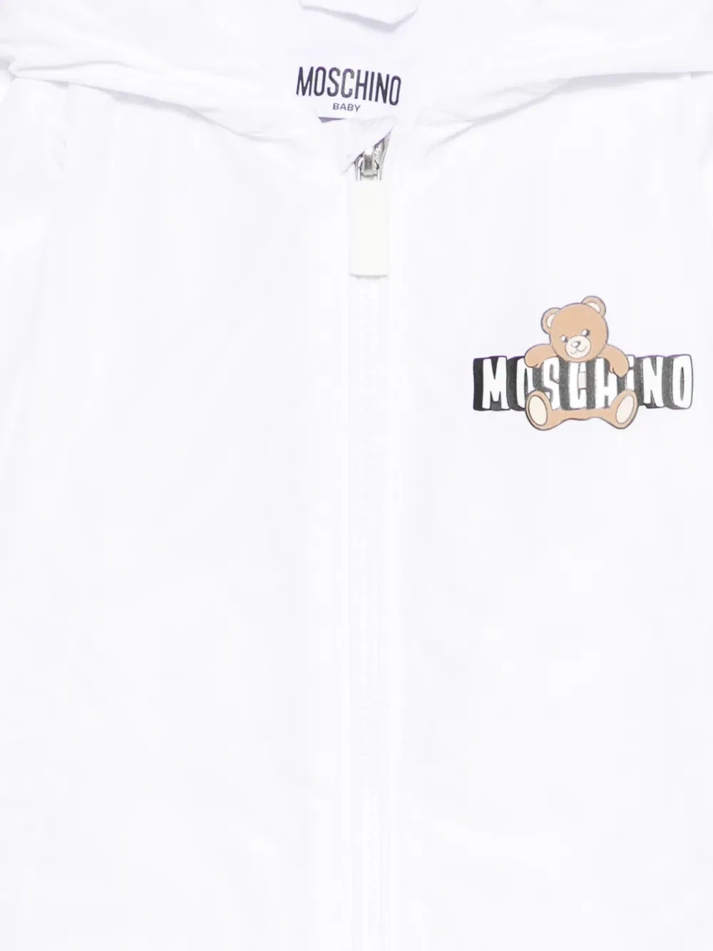 Куртка с капюшоном и принтом Moschino Kids, белый — фото 3