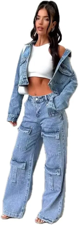 Джинсы карго Denim, синий