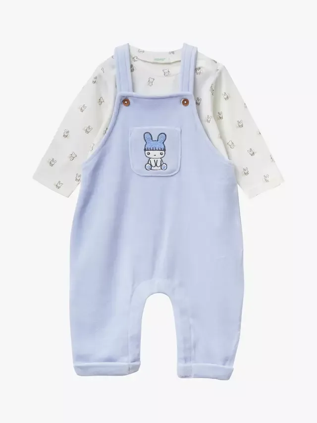Детский хлопковый комбинезон, синий Benetton