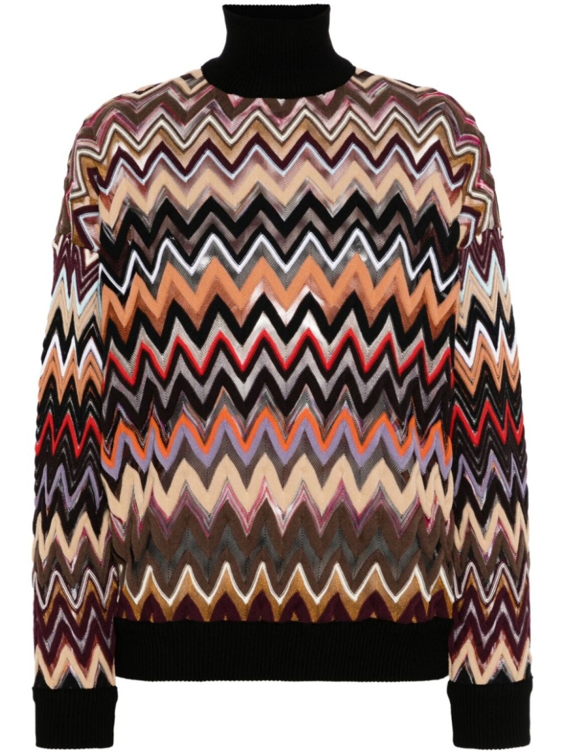 

Missoni джемпер с высоким воротником и узором зигзаг, черный