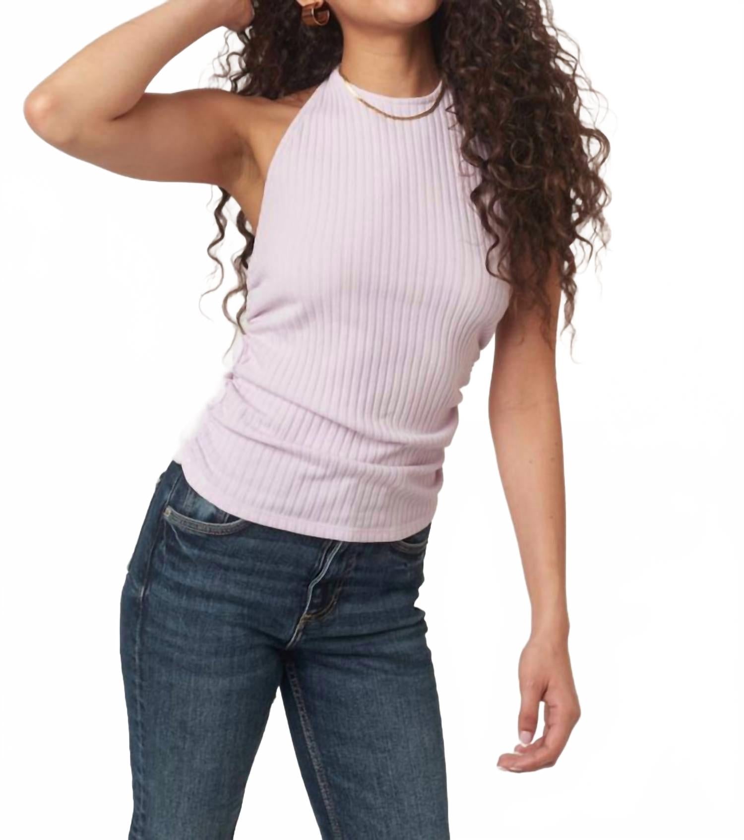 

PROJECT SOCIAL T Топ-халтер After The Rain в рубчик, цвет «морозно-фиолетовый»