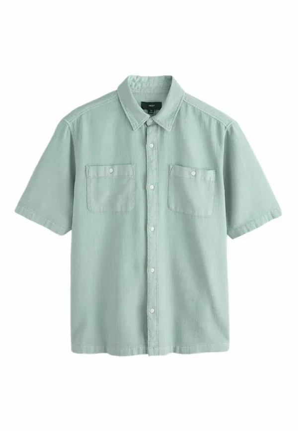 Рубашка Next Regular fit textured short sleeve shirt, синий
