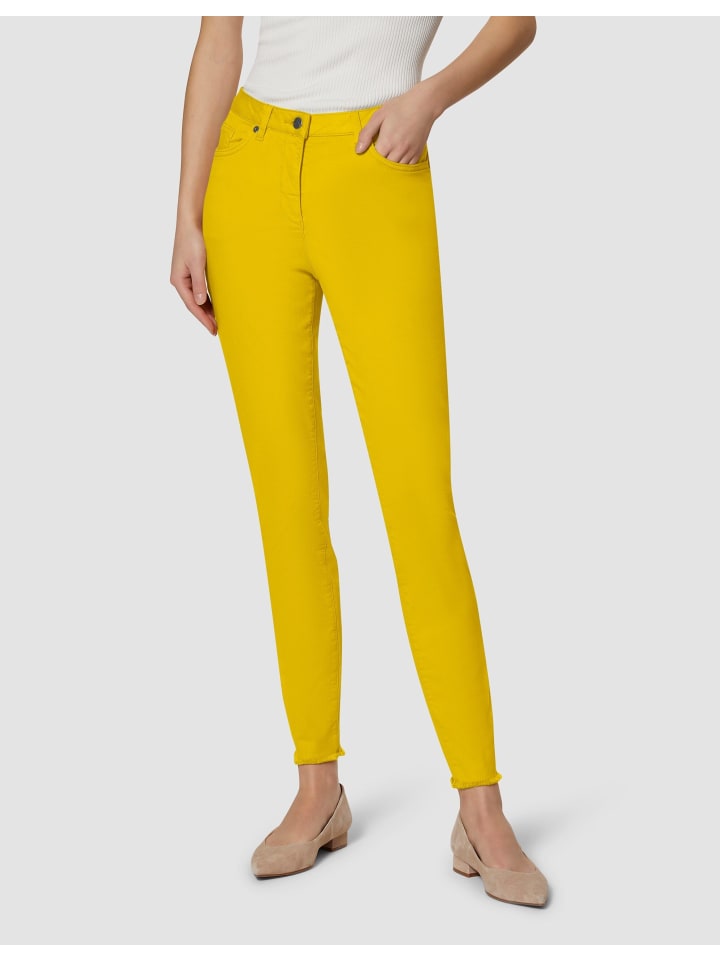 

MADELEINE Узкие джинсы средней посадки с бахромой, ярко-желтого цвета