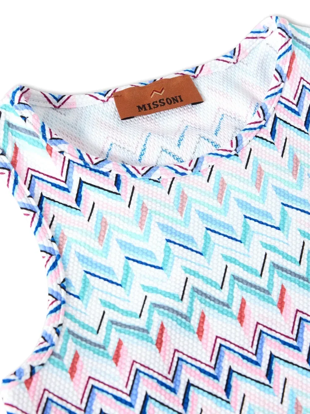 Топ-майка с зигзагообразным принтом Missoni Kids, белый — фото 3