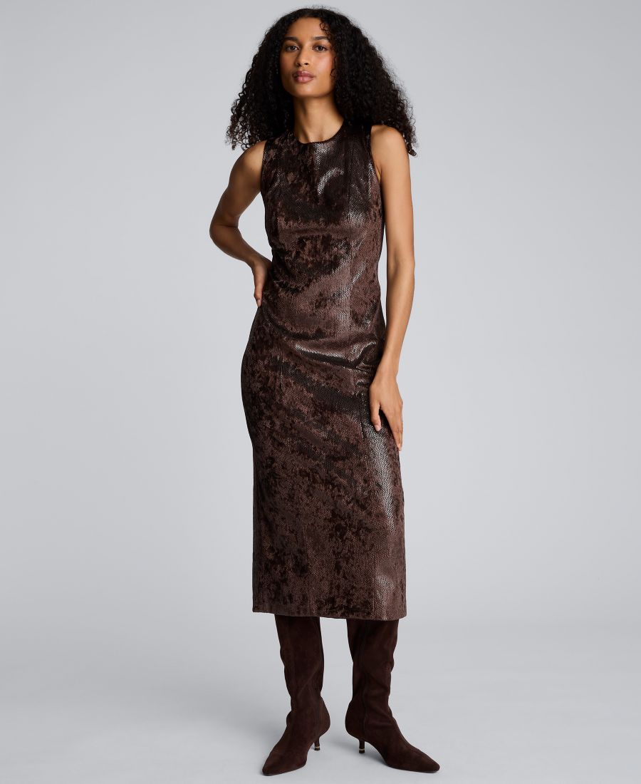 

Женское бархатное платье миди с круглым вырезом Kenneth Cole, Tbd Color