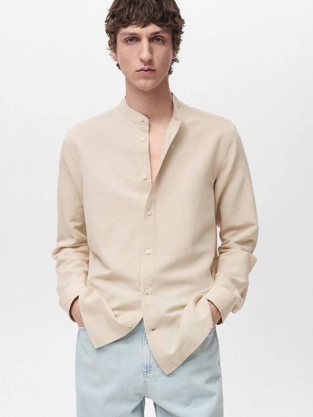 

Ченнайская рубашка Regular Fit из льняной смеси Mango, Beige