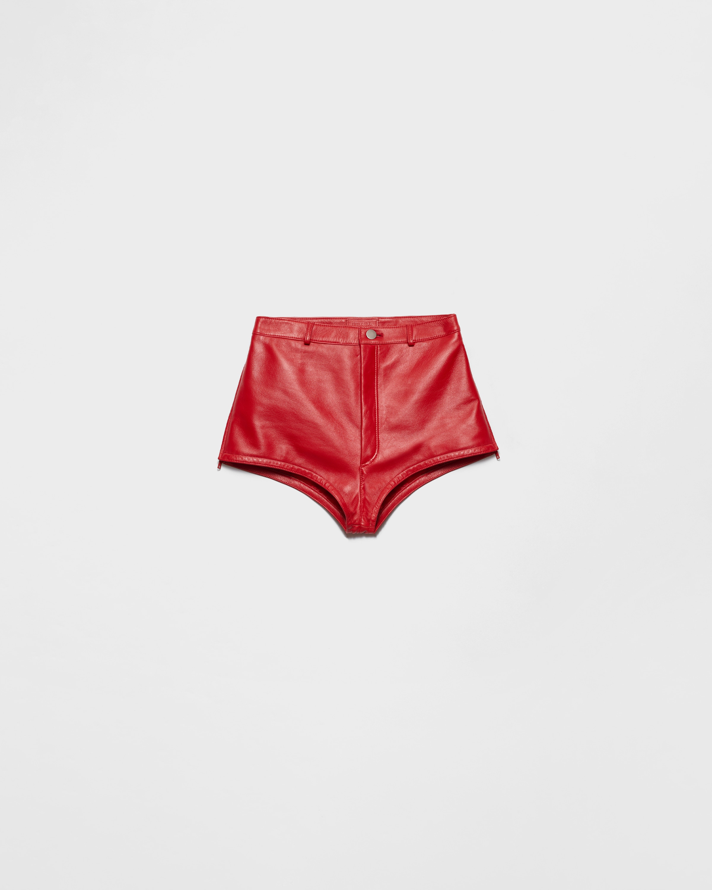 

Кюлоты из наппы Prada, красный