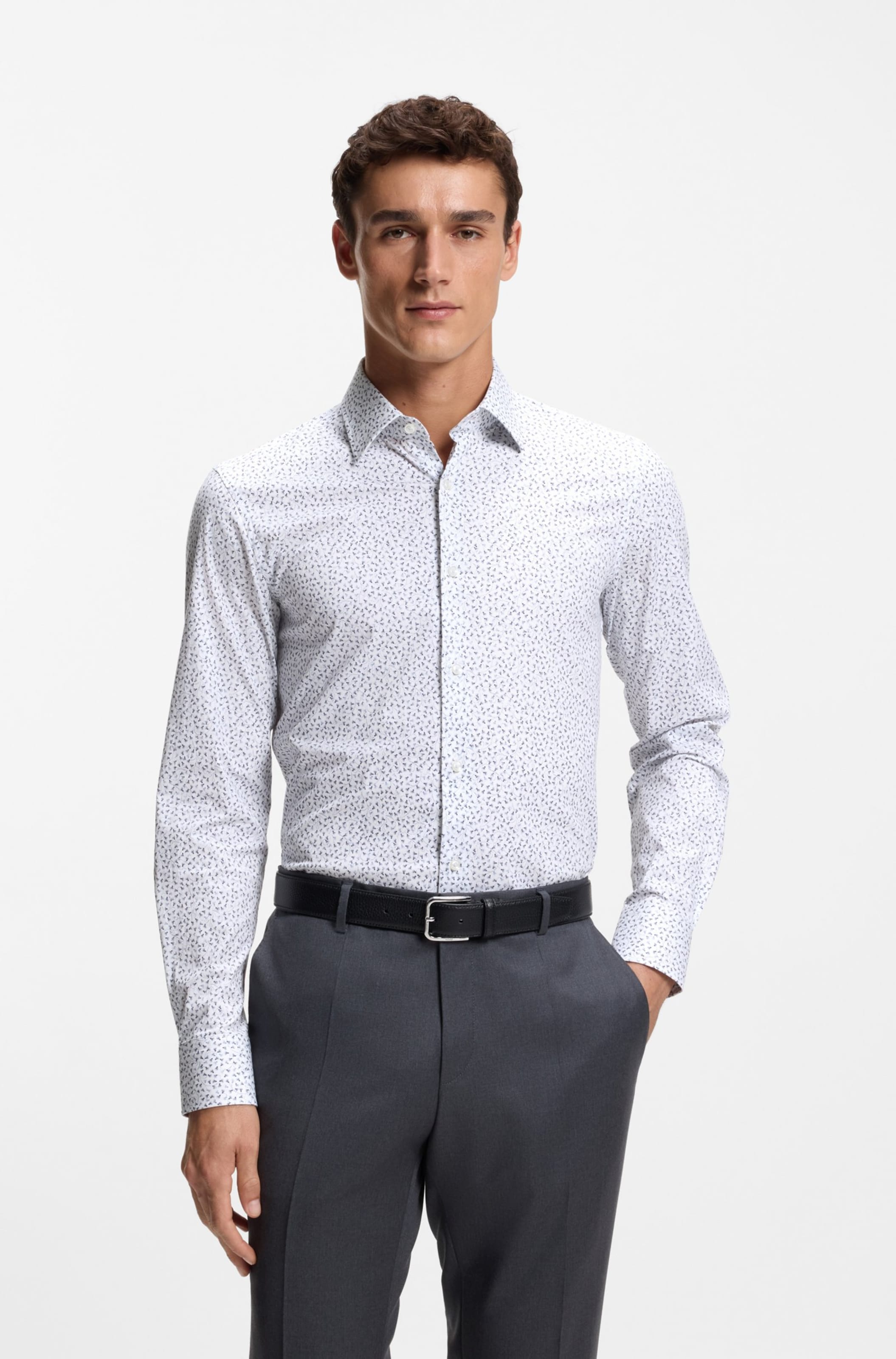 BOSS Рубашка на пуговицах Regular fit 'H-Hank-K-C1-261' в светло-голубом цвете — фото 2