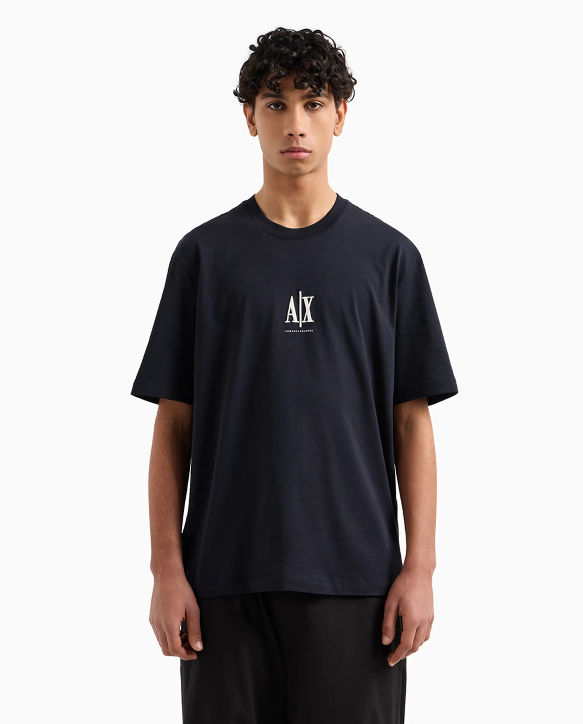 

Футболка с коротким рукавом и логотипом Icon Project Armani Exchange, темно-синий