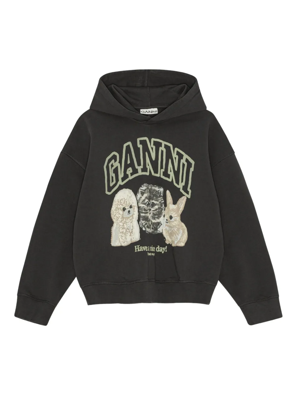 

Худи с логотипом GANNI, черный