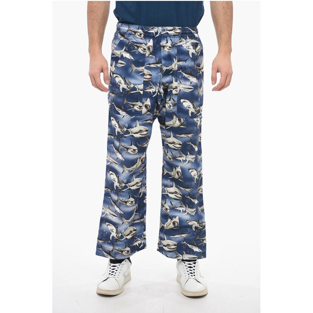 

Брюки из хлопка SHARKS EASY с накладными карманами Palm Angels, Blue