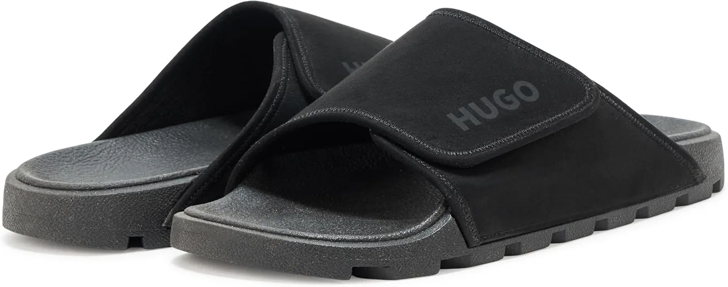 Сандалии с регулируемым ремешком, HUGO, Black Gloss — фото 3