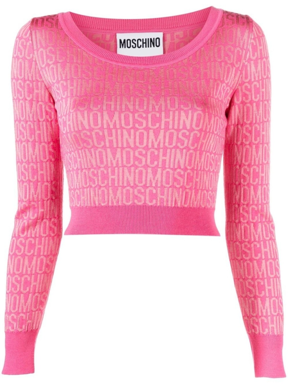 

Moschino укороченный джемпер с монограммой, розовый