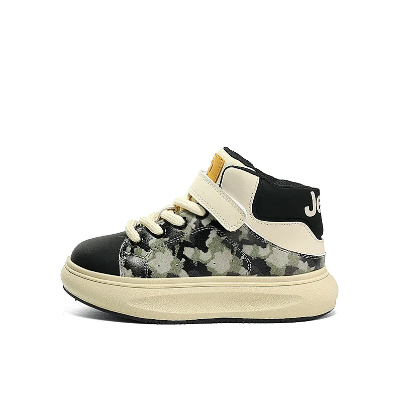 Jeep Высокие детские скейтерские кроссовки black beige kids'