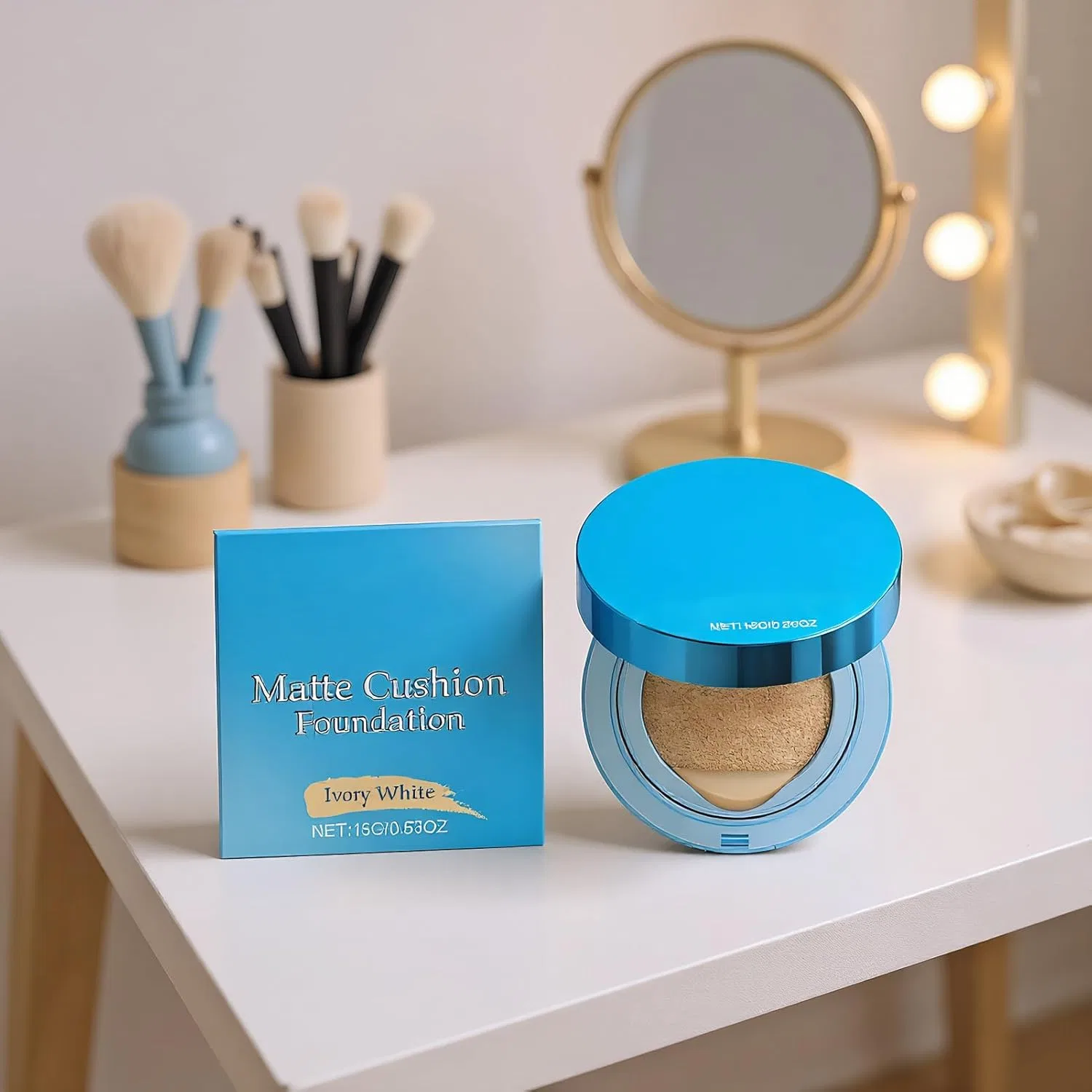 Тональная основа Air Cushion, матовая, стойкая, легкая, для лица, No brand, 15 г, оттенок ivory — фото 3