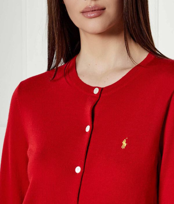 Шерстяной кардиган лунный Regular fit Polo Ralph Lauren, красный — фото 4