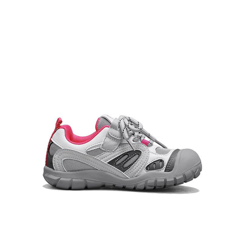 Slip Resistant, Abrasion Resistant, легкие амортизирующие, тихие поддерживающие низкие детские кроссовки Lifestyle Jeep, fishtail серый/china красный — фото 3
