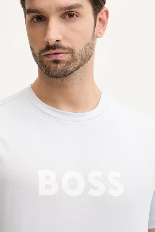 Хлопковая футболка футболка rn BOSS, синий — фото 4