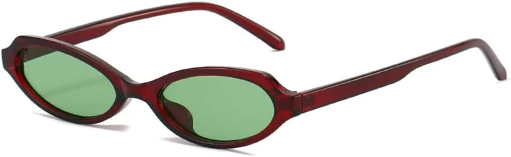 

Маленькие солнцезащитные очки «кошачий глаз» для мужчин, солнцезащитные очки с УФ-защитой UV400, модные линзы, женские очки в стиле панк HHZZYVY, Dark Red Green